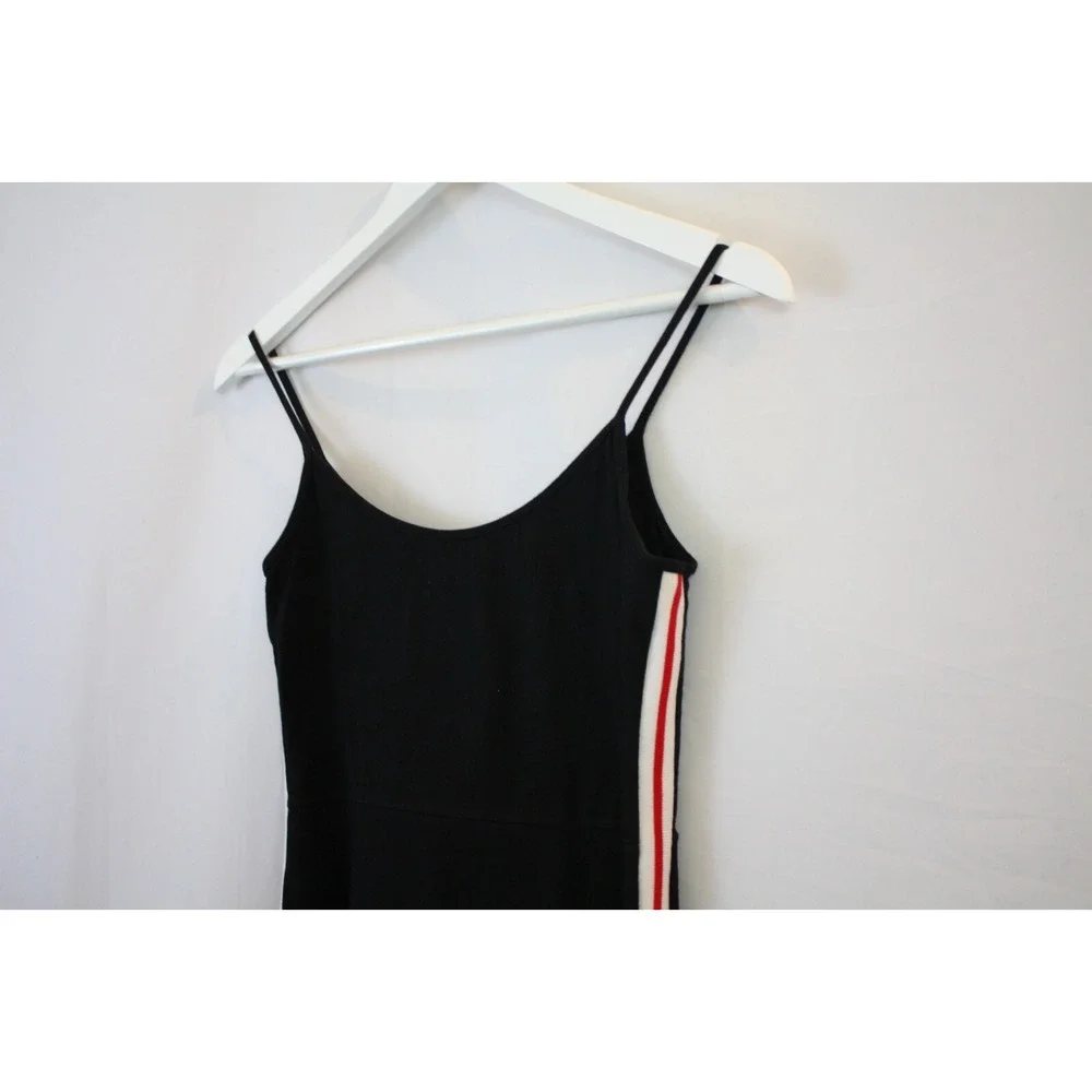 Brandy Melville Dress Womens Small Black Kyran Bodycon Mini Striped Y2K Cotton